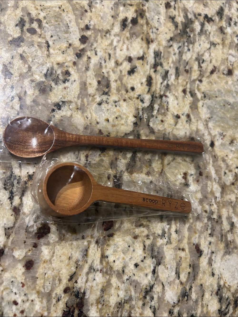 Ryze Wooden Scoop Spoon and Stir Spoon, NWT